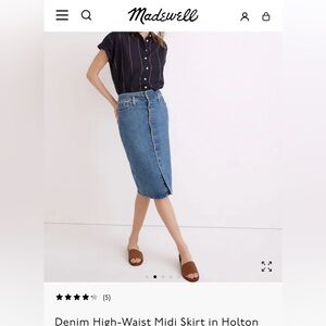 Madewell Blue Denim Pencil Skirt